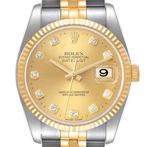 rolex datejust 36 yellow gold & stainless steel for sale|rolex 36mm datejust with diamonds.